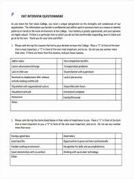 Sample Exit Interview Forms Beautiful Free 6 Exit Interview Questionnaire Forms In Samples Meeting Agenda Template Interview Business Template