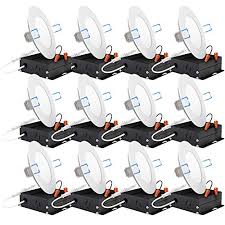 Sunco lighting 12 pack 5/6 inch baffle recessed retrofit kit dimmable led light, 13w (75w replacement), 2700k kelvin soft white, quick/easy can install, 965 lumen, damp rated in housing & trim kits. Sunco Lighting 12 Pack 4 Inch Slim Led Downlight With Junction Box 10w 60w 650 Lm Dimmable 5000k Daylight Recessed Jbox Fixture Simple Retrofit Installation Etl Energy Star Buy Online In Aruba