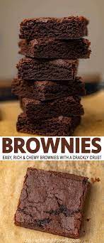 Classic Brownies That Are Rich And Chewy With A Crackly Crust Are An Easy Pantry Recipe N Cocoa Powder Recipes Chewy Brownies Recipe Brownie Recipe With Cocoa