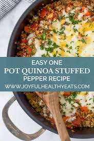 Easy One Pot Quinoa Stuffed Pepper Recipe Healthy Stuffed Pepper Recipe Stuffed Peppers Quinoa Stuffed Peppers Pepper Recipes Healthy