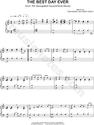 Spongebob Squarepants The Best Day Ever Sheet Music Piano Solo In C Major Download Print Sheet Music Choir Music Best Day Ever