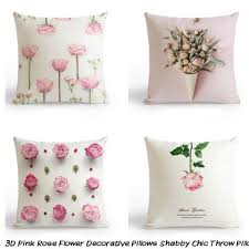 3d Pink Rose Flower Decorative Pillows Shabby Chic Throw Pillows For Grey Couch Shabby Chic Throw Pillows Pink Rose Flower Decorative Pillows