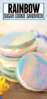 Rainbow Sugar Cookie Sandwich Rainbow Sugar Cookies Summer Sugar Cookies Sandwich Cookies