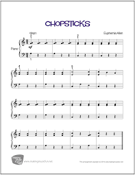 Place stickers with notes written on them on the keyboard. Chopsticks Allen Beginner Easy Piano Sheet Music Digital Print