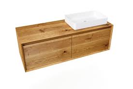 Empfehlenswert sind harthölzer wie kiefer, lärche oder nussbaum im badezimmer. Bad Unterschrank Holz Eiche Massiv Mit Aufsatzwaschbecken