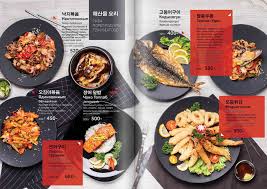 Design Menu For Korean Restaurant On Behance Restaurant Menu Design Menu Design Restaurant Layout