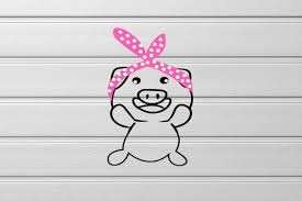 Download Lovely Pig Lovely Bow Baby Pig Graphic By Scmdesign Creative Fabrica