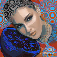 Blue orange Jigsaw Puzzle by Gabriella Bokros