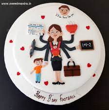 Happy birthday to my second mom. Supermom Multi Tasking Mom Lady Theme Customized Cake For Mom S Birthday At Pune Birthday Cake For Mom Mom Cake Happy Birthday Mom Cake