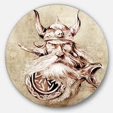 More images for viking digital art » Design Art Designart Viking Warrior Tattoo Sketch Portrait Digital Art Disc Metal Wall Art Walmart Com Walmart Com