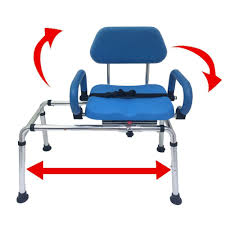 Platinum Health Carousel Sliding Transfer Bench With Swivel Seat Premium Padded Bath Shower Chair With Pivoting Arms Walmart Com Transfer Bench Swivel Seating Shower Chairs For Elderly