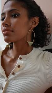 SMALL PRISM Earring, Dangle Brass Triangle Earrings, Boho Style Earrings,  Gold Earrings, Geometric Brass Earrings, Brass Earrings, Triangle