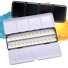 Comprar Armazenamento Caixa De Latas De Tintas Aquarela Pintura Paleta Vazia Com 6 12 24 Pcs Panelas Completo E 12 24 48 Watercolour Painting Painting Supplies