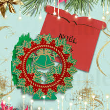 Free svg ~ baby blue christmas. Festive Christmas Wreath Svg Files 3d Card Fable Guild