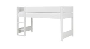 Mit kleiner kommode und herausziehbarem schreibtisch. Halbhohes Bett Aus Mdf Weiss Lackiert Mit Roll Lattenrost Tacora