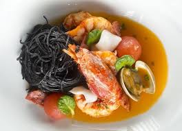 This delicate shape is best used with simple, light sauces and vegetables, such as pesto sauce or a primavera dish. Black Angel Hair Pasta With Sicilian Prawns Baby Squid Clams And Picante Salami S Recipe Openrice Hong Kong
