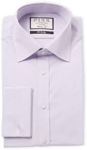 Thomas Pink Lilac Solid Classic Fit Dress Shirt Mens Shirt Dress Shirts Fitted Dress Shirts