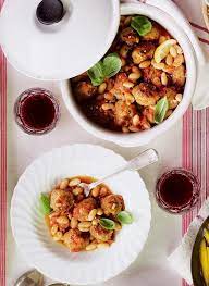 Pork And Lemon Meatballs With Cannellini Beans Recipe Delicious Magazine Recipe Cannellini Beans Recipes Delicious Magazine Recipes Recipes