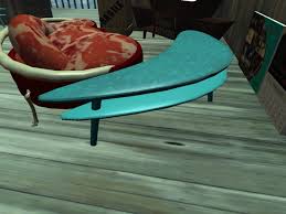 W 45 x d 32 x h 16. Second Life Marketplace Retro Boomerang Coffee Table Teal