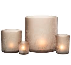 Large metallic gold feather candle holder with hurricane glass. Tealight Holder Glass Cylinder Barley Extra Large Sl Homedecoration Com