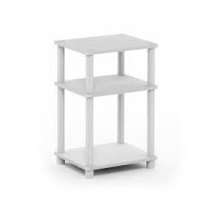 Furinno Just White And Espresso End Table 11087wh Ex Wh The Home Depot In 2020 Espresso End Table Furinno End Tables