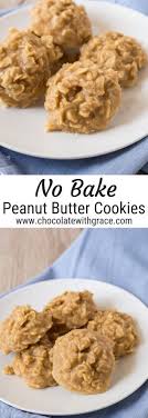 No Bake Peanut Butter Cookies Chocolate With Grace Recipe Peanut Butter Recipes Peanut Butter No Bake Butter Cookies