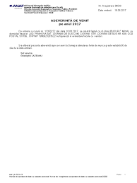 Salariul de încadrare este de. AdeverinÅ£Äƒ De Venit Pe Anul 2017 Sef Serviciu Gheorghe Lazeanu