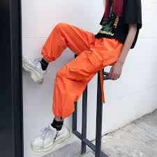 Black And Orange Cargo Pants Buy Linsi Harem Cargo Pants Yesstyle Cargo Pants Outfit Pants Neon Outfits