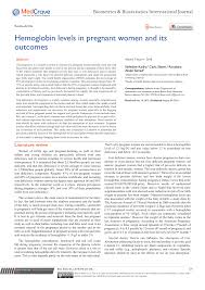 Pdf Hemoglobin Levels In Pregnant Women And Its Outcomes