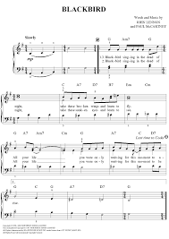 Blackbird Easy Piano Easy Piano Sheet Music Easy Piano Piano Sheet