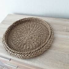 Wicker basket tray coffee table handles 17 long serving tray. Coffee Table Tray Large Ottoman Tray Round Handwoven Wicker Basket Tray 14 Housewarming Gift Basket Home Eco Deco Wicker Wicker Tray Wicker Furniture Cushions