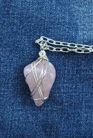 Rose Quartz Necklace Wire Wrapped Rose Quartz Pink Stone Etsy Rose Quartz Necklace Rose Quartz Necklace Pendants Pink Stone Necklace