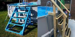 Designing And Creating Steps For An Above Ground Pool Can Be Challenging Than Those Of Diy In Ground Pool Diy Swimming Pool Above Ground Pool