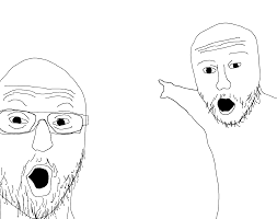 Two Soyjaks Pointing HD Template - Background removed [4096*3239] | Two  Soyjaks Pointing | Drawing meme, Funny poses, Silly images