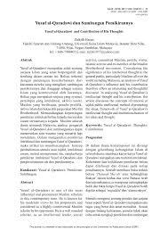 Misal seperti muhamad yusuf khadavi, muh. Pdf Yusuf Al Qaradawi And Contribution Of His Thoughts