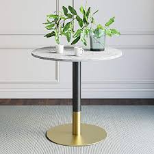 The tulip table features a 40 inches round marble top with pedestal base. Shop Now For The Nathan James Lucy Small Mid Century Modern Kitchen Or Dining Table With Faux Carrara Marble Top And Brushed Metal Pedestal Base Black Gold Accuweather Shop
