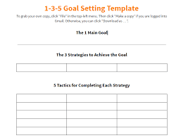 Notes On Keller Williams 1 3 5 Goal Setting Template Action Plan Template Goal Setting Template Simple Business Plan Template