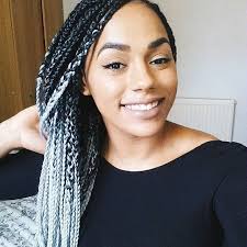 Black And Grey Braids Hairstyles Ombre Jumbo Braid Hair Uk On Instagram Grey Queen Thelondoncurls Wearing Catfacehair Black Grey Ombre Buy Braided Hairstyles Ombre Braid Rasta Hair