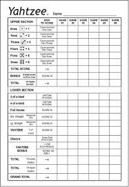 Varies with number of players, but about 20 minutes for 2 players. Free Yahtzee Score Sheets