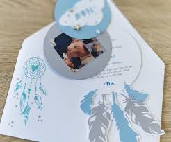 Faire Part De Naissance Ou De Bapteme Invitation Dreamcatcher Attrape Reves Theme Nuage Et Etoiles Et Son Enveloppe Coordonnee Dream Catcher Etsy Tampons