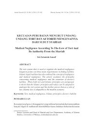 Kisah kecuaian ibu bapa terhadap anak kecil banyak dipaparkan media. Pdf Kecuaian Perubatan Menurut Undang Undang Tort Dan Autoriti Mengenainya Dari Sudut Syariah Medical Negligence According To The Law Of Tort And Its Authority From The Shariah