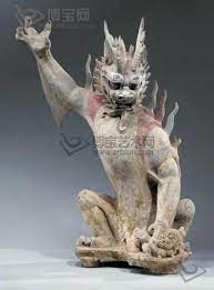 Tang Dynasty An Outstanding Painted Gray Pottery Earth Spirit China Art Art Korean Art