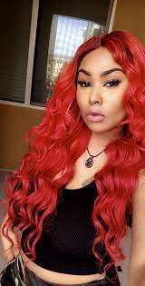 Red Hair Red Frontal Sew In Wand Curls Middle Part Sew In Frontal Sew In Long Hair Beauty Brea Monay Redhair Redfrontalin Red Wigs Red Hair Long Hair Styles