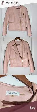 Calvin Klein Blush Pink Faux Leather Moto Jacket Faux Leather Moto Jacket Clothes Design Jackets