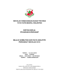 Hari raya puasa is a very important occasion celebrated by all muslims over the world. Kertas Kerja Majlis Hari Raya Aidilfitri