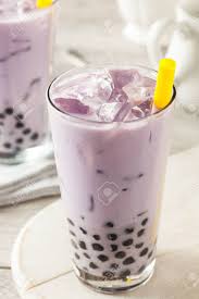 Homemade Taro Milk Bubble Tea With Tapioca Pearls Stock Photo Picture And Royalty Free Image Image 55676638