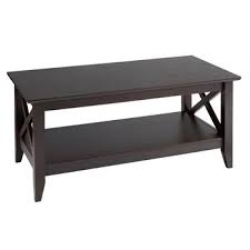 The espresso finish on the solid pine legs and wood veneer on the particleboard table top looks great with any style and dcor. Milan Espresso X Sided Coffee Table Christmas Tree Shops And That Home Decor Furniture Gifts Store