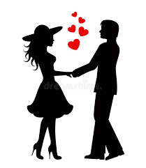 Illustration About Silhouettes Of Loving Couple Black Against White Background Illustration Of Heart Couple Black 4 Love Silhouette Art Pages Vector Logo
