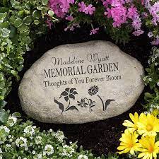 Memorial stones will create a accent in your garden which is dedicated to your loved one. Memorial Garden Personalized Garden Stone Memorial Garden Stones Garden Stones Large Garden Stones