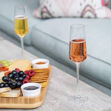 Pair of 9 clear crystal glass champagne flutes. Buy Aspen Birch Classic Champagne Flutes Set Of 4 Champagne Glasses Mimosa Glasses Premium Crystal Stemware Clear 6 Oz Hand Blown Glass Champagne Flutes Hand Crafted By Artisans Online In Indonesia B085gd32yk